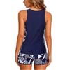 Women's Sports Swimsuit Two-piece Set, Vest, Shorts, Printed