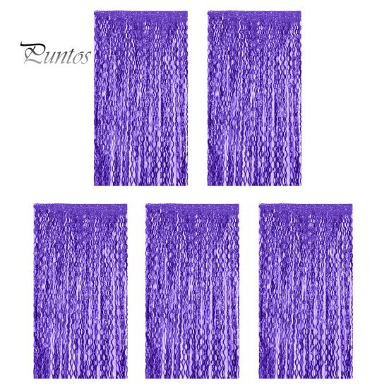 1/5 Packs 1x2m Fringe Rain Curtain Streamers Backdrop Tinsel Foil Fringe Curtains Sparkling Metallic Tassel Wavy Backdrop Curtain Photo Props