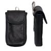 [Kaban Souko] Genuine Leather Smartphone Pouch/Case with Carabiner, Belt Attachment, iPhone Plus/X, Made in Japan, Black