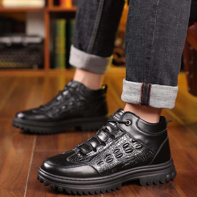 

Кожаные хлопковые туфли мужские зимние бархатные с утолщением туфли для папы нескользящие для среднего возраста теплые шерстяные кожаные туфли 44