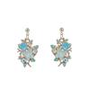 Vintage Floral Butterfly Earrings in Soft Pastel Shades for Women