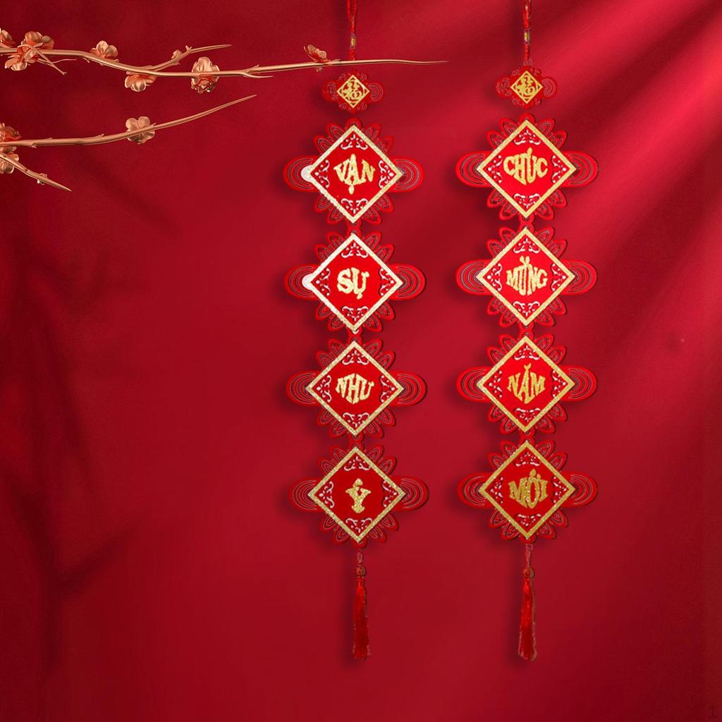 Chińska wisząca dekoracja na Rok Wiosenny Znak na drzwi Festiwalu Wiosny Dekoracja księżycowa Błyskotka z frędzlem