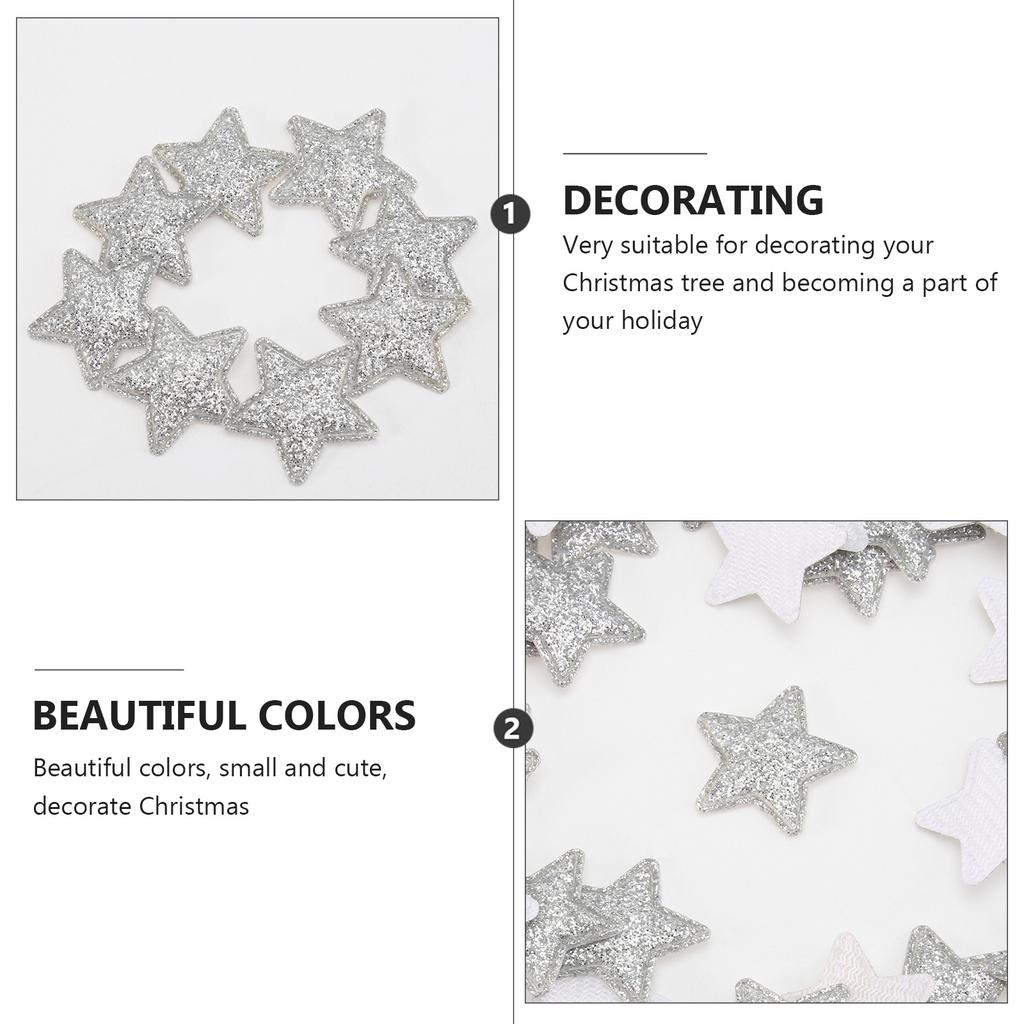100pcs Christmas Decoration Patch Star Cloth Applique For Diy Clothing Bags Hats Repair Garment Accessories Craft Sewing Tools