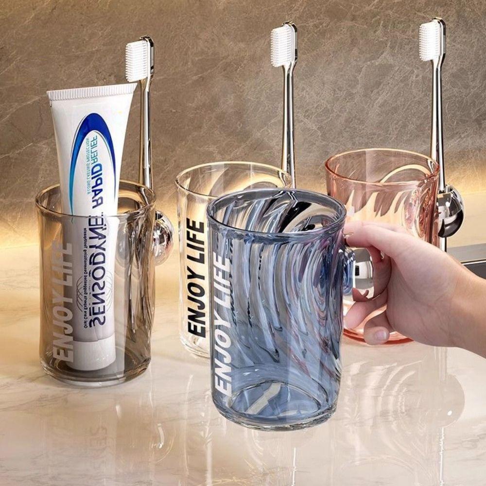 

Transparent Mouthwash Cup Plastic Toothbrush Holder New Tooth Glass сірий