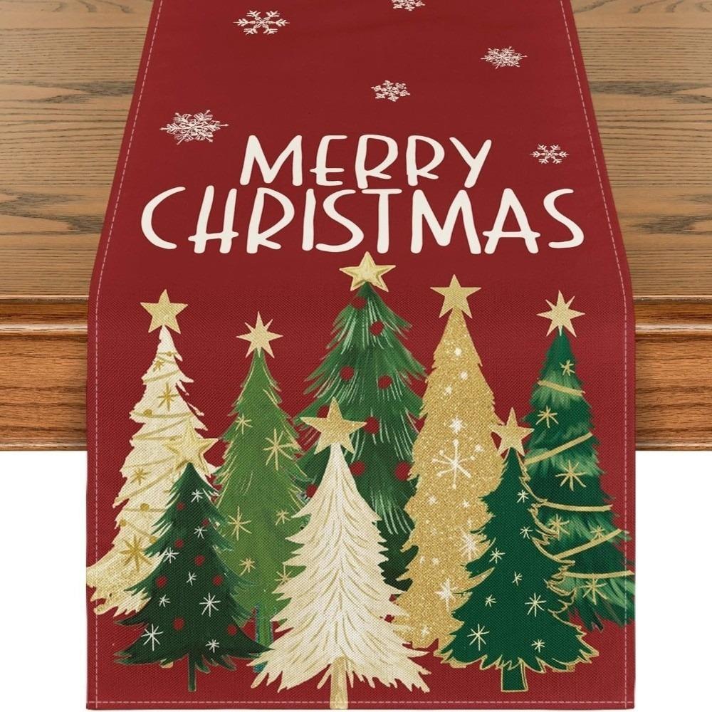 Christmas Tree Christmas Table Flag Desk Decor Xmas Tablecloth Christmas Table Runner Home Decor