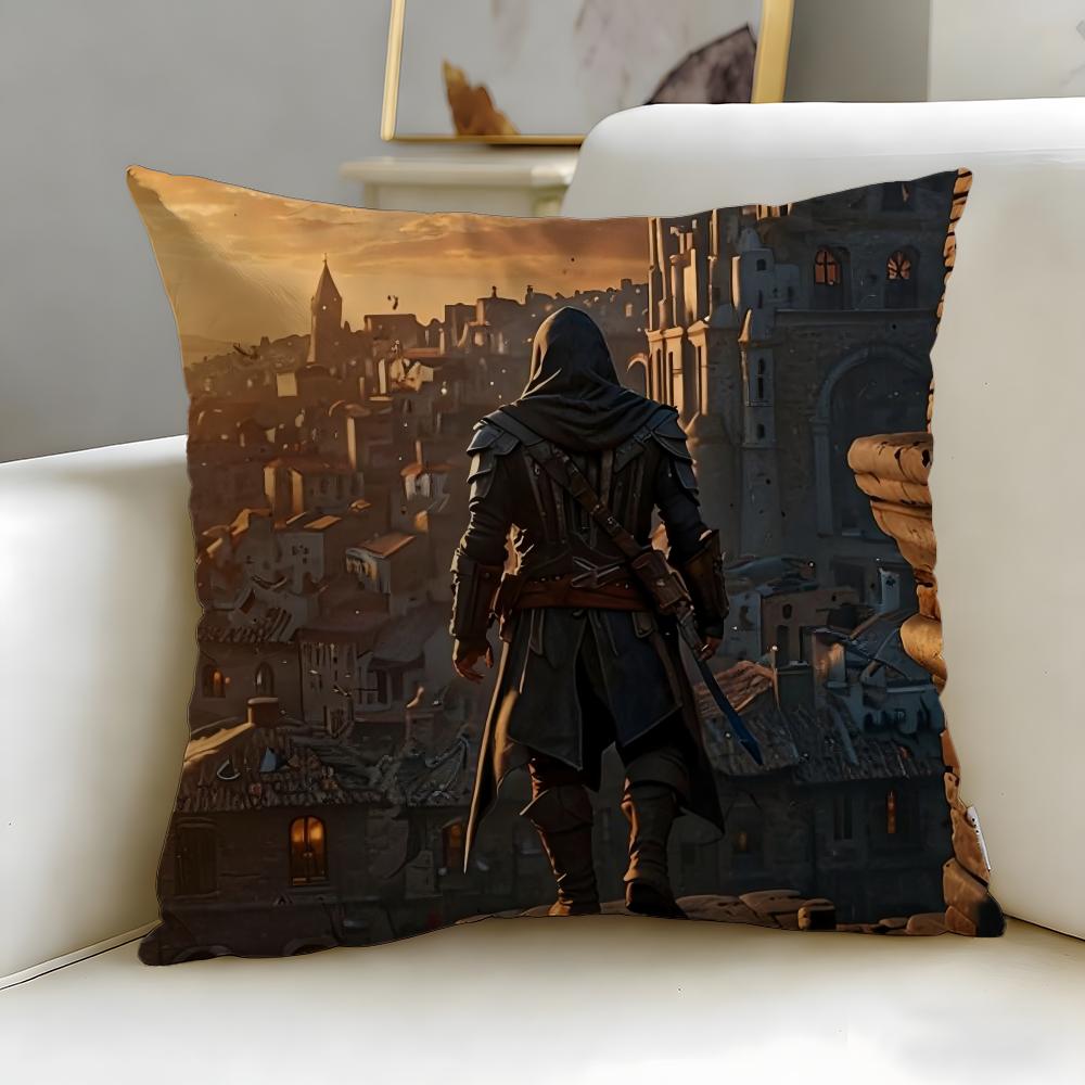 Classic Game Assassins Creed Cushion Cover Soft & Easy-Wash Pillow Case – Versatile for Couch, Bed, Travel and Office