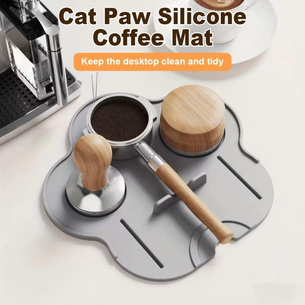Non-Slip Espresso Tamping Pad Cat Paw Shaped Coffee Powder Press Seat  Home Coffee