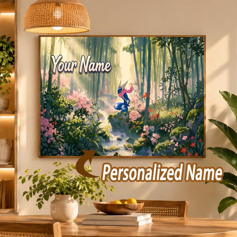Greninja Custom Name Diamond Painting Personalized 5D Full Drill DIY Diamond Art Home Decor