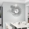 Luxury wall clock living room high-end feel no punching simple decoration silent clock creative iron clock hanging on the wall