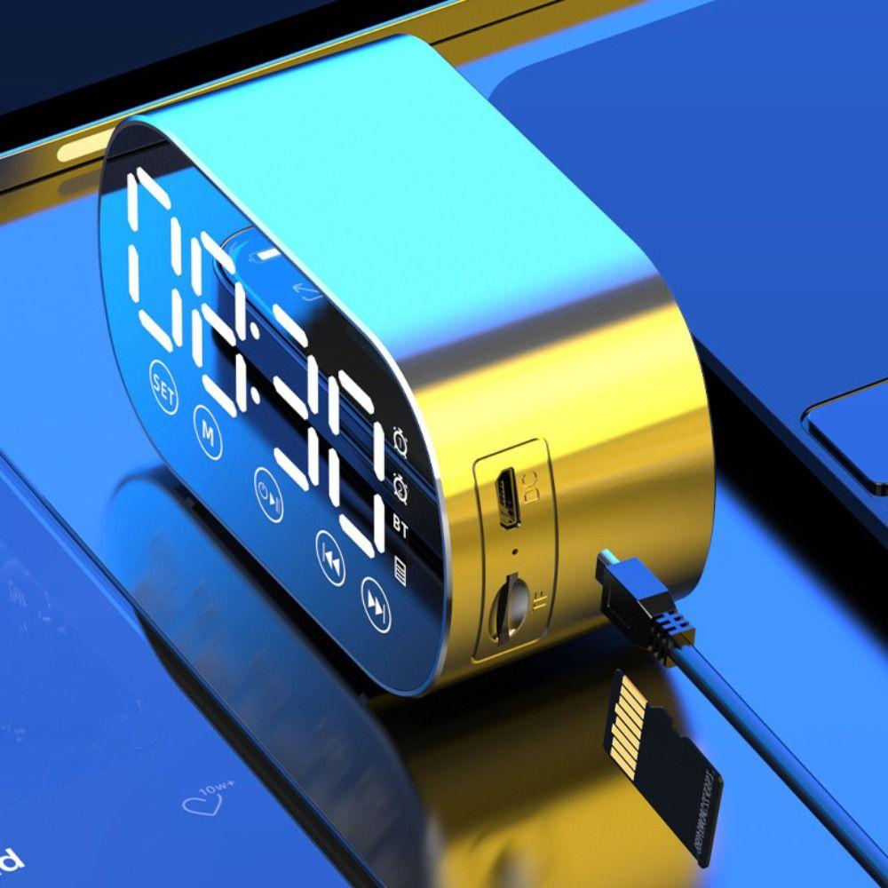 HD Mirror Display LED Digital Alarm Clock Rechargeable Alarm Clock Dual Alarm Sleep Timer  Office