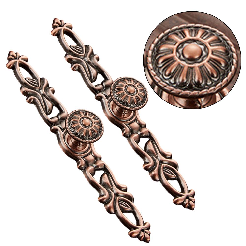 Vintage Red Bronze Door Handles for Kitchen Cabinets Retro Style Pulls Designed for Various Furniture and Long lasting Use