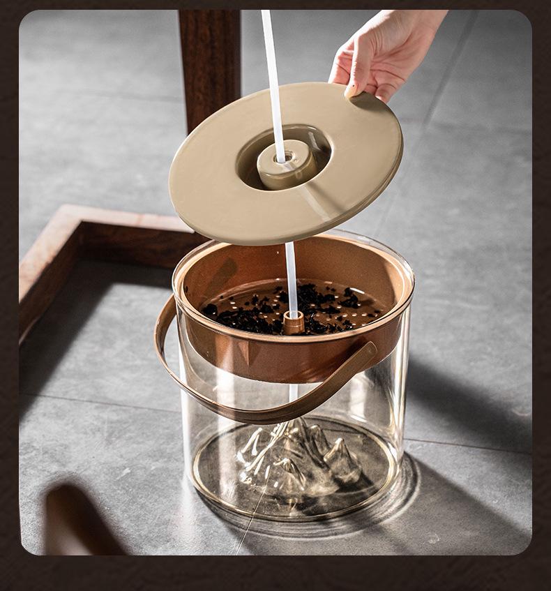 Tea Table Wet-Dry Separator: Transparent Tea Dregs Bucket for Home or Office