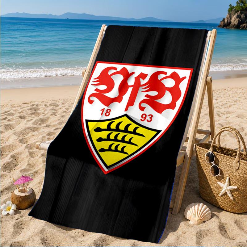 Asciugamano da Spiaggia in Microfibra Stampato con Stemma Vfb Fc, Morbido e Assorbente, Asciugatura Rapida, Ideale per Viaggi Estivi, Essenziale per la Spiaggia, Piscina