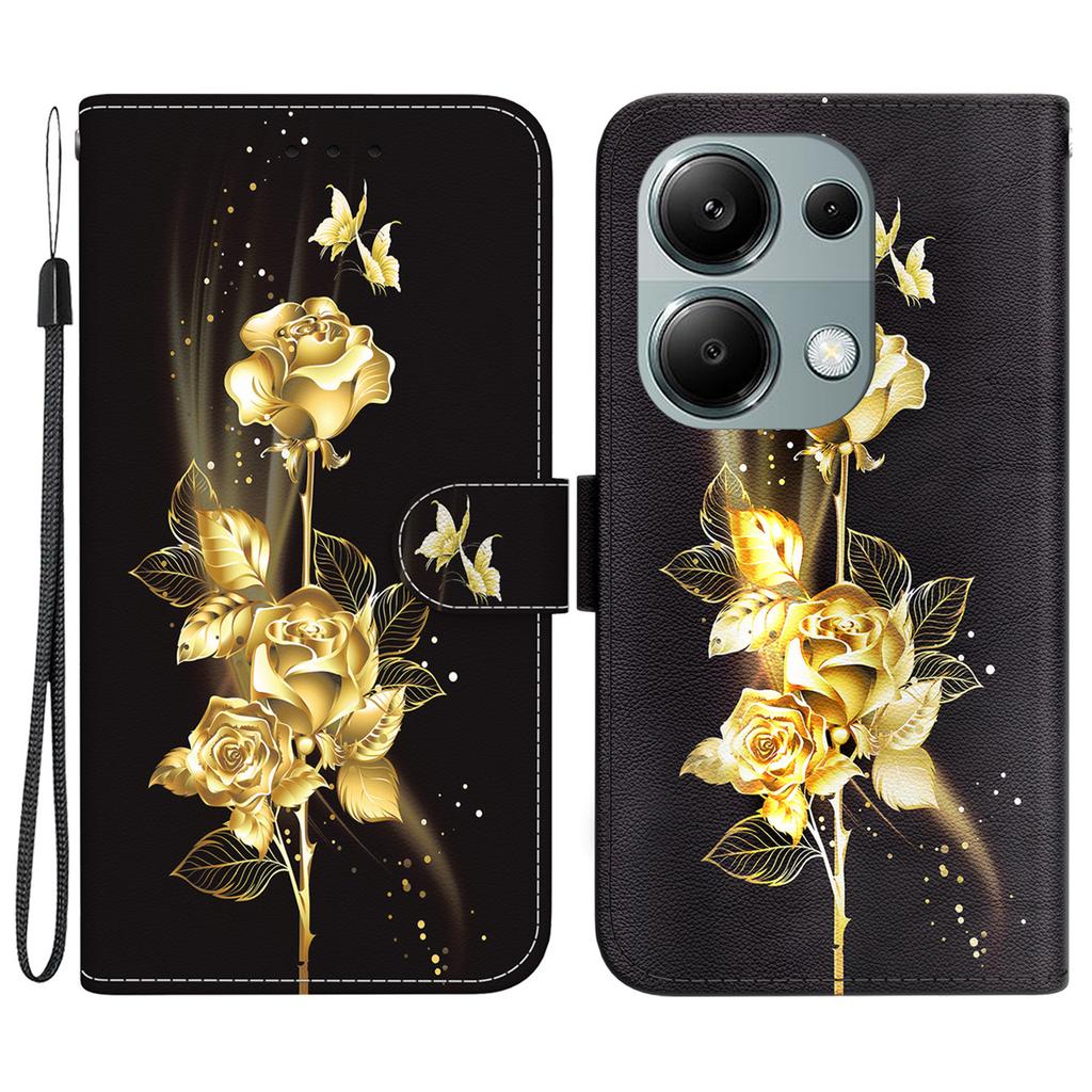 For Xiaomi Redmi Note 13 Pro 4G/Poco M6 Pro 4G Case Printed Pattern Wallet Leather Phone Cover