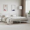 VidaXL Metal Bed Frame with Headboard-Footboard White 193x203cm 353610