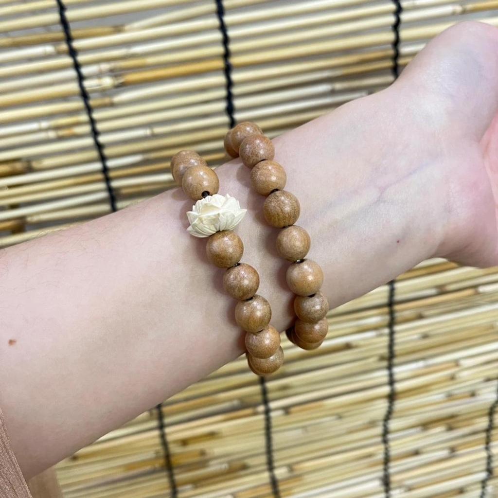 Chinese-Style Natural Peach Wood Double Circle Bracelet - Versatile Wenwan Accessory for Women & Couples.