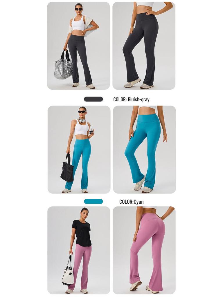 Women's High Waist Slimming Flare Yoga Pants - Butt Lifting Cropped Fitness & Running Trousers