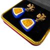 TB Classic Small Handbag with Copper-Plated Gold Enamel Earrings and Ceramic Oil Drop Design