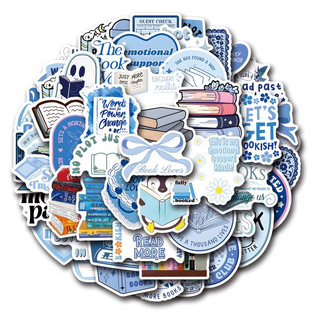 55 Modré Knižní Kreslené Graffiti Samolepky Dekorativní Skútr Zápisník DIY Samolepky