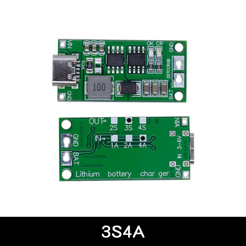 LIZAO Type-C 2S 3S 4S Step-Up Charging Module 8.4V 12.6V 16.8V Li-ion LiPo 18650 Battery Charger Board