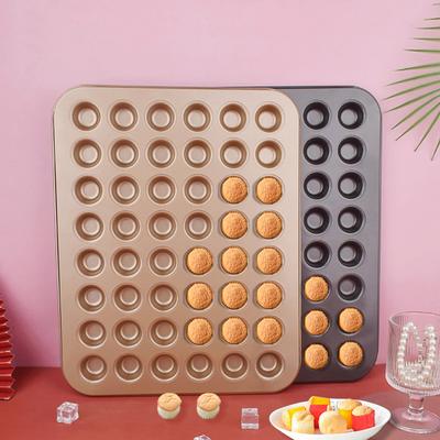 48 Delikli Mini Yuvarlak Muffin Kek Kalıbı Cupcake Kalıbı Yapışmaz Pişirme Kapları Karbon Çelik Fırın Tepsileri Hamur İşleri Aleti Mutfak Pişirme Gereçleri