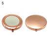 Tragbarer einfarbiger metallischer runder Make-up-Pop-up-Taschenspiegel mit doppelter Seite