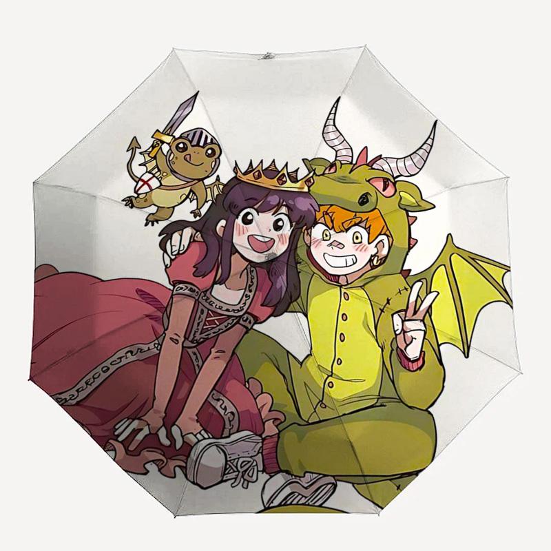 1pc Dragon Prince Automatic Opening/Closing Outdoor Umbrella with 3-Fold Design, Iron Frame Outdoor for Fans, Travelers, Daily Use, Gift Idea.L09