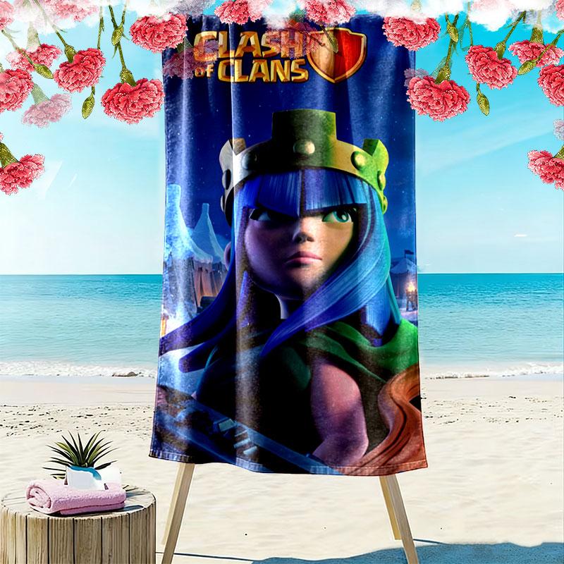 Clash of Clans game Print Beach Towel, Large Soft Quick Dry Towel for Beach Camping Swimming