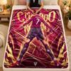Flannel BlanketCristiano Ronaldo Warm Soft Throw Blanket for Indoor Sofa Bed Living Room Use
