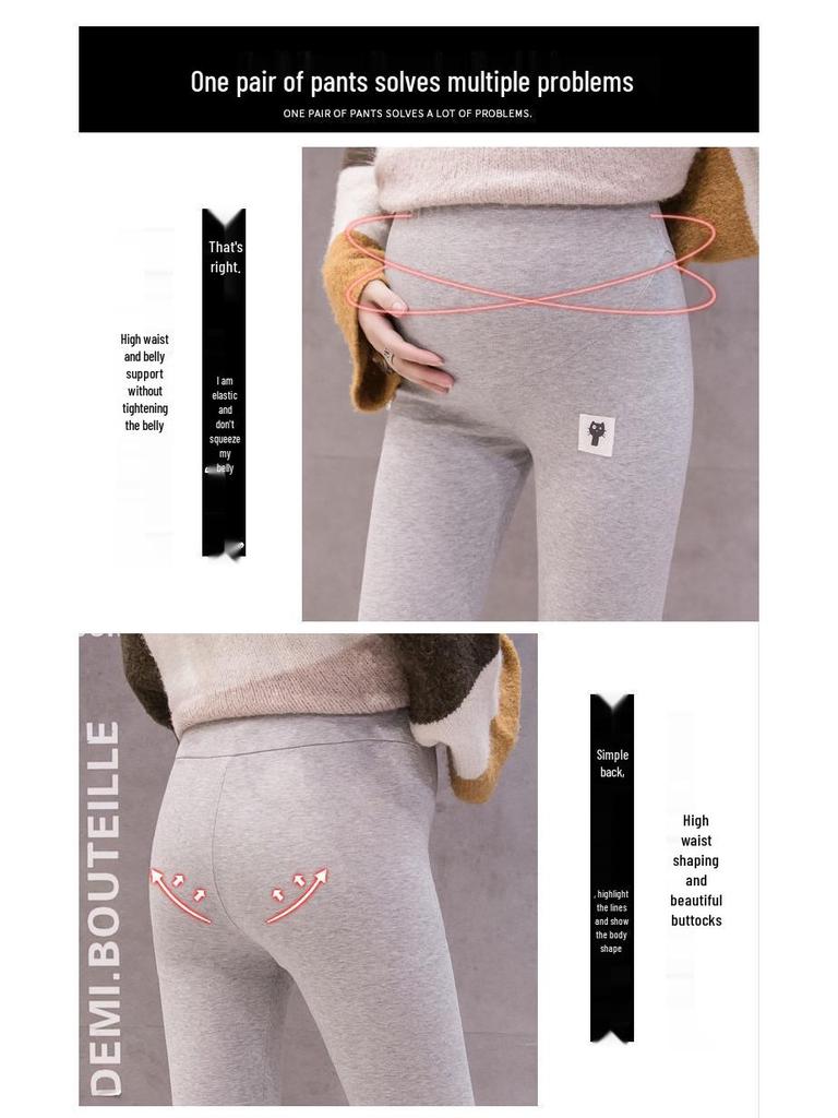 Fashionable Autumn Maternity Pants with Belly Support Skirt-Leggings