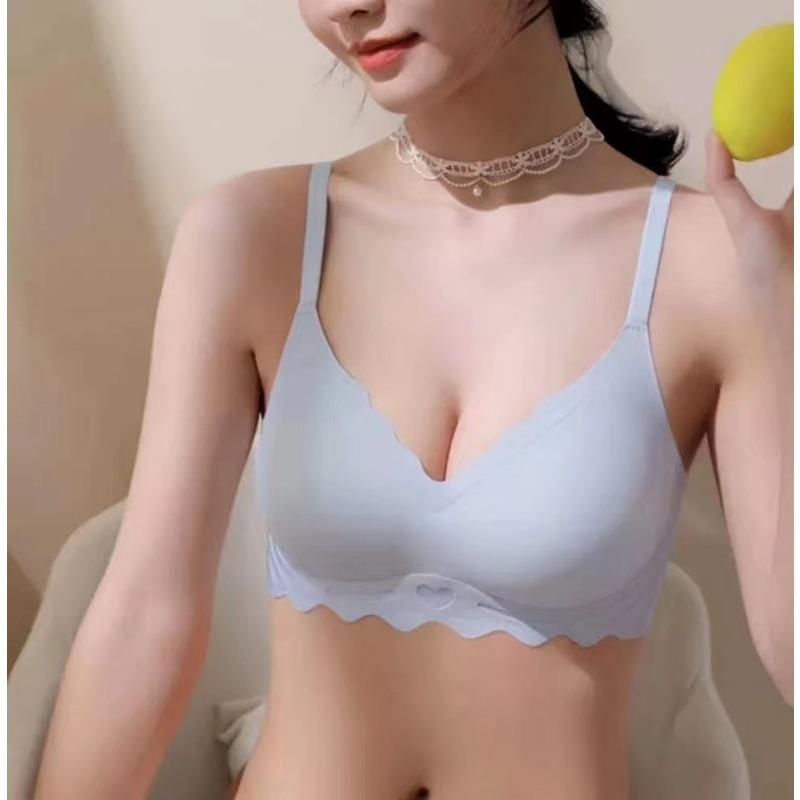 Women Seamless One Piece Anti Sag Gathering Thin Wireless Ladies Bra