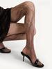 Women‘S Coffee Brown Fishnet Stockings With Lace Jacquard Cut-Out Patterns High-Stretch Snag-Resistant Edgy For Date