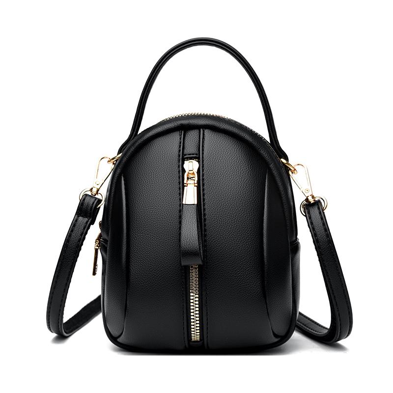 Double Zipper Fashion Mini Women Crossbody Bag Luxury Ladies Phone Bag And Purses Solid Color PU Leather Designer Small Handbags