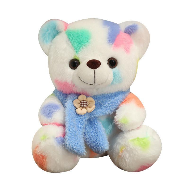 Cute Plush Teddy Bear Toy With Tie-dye Scarf For Kids Gift Wholesale