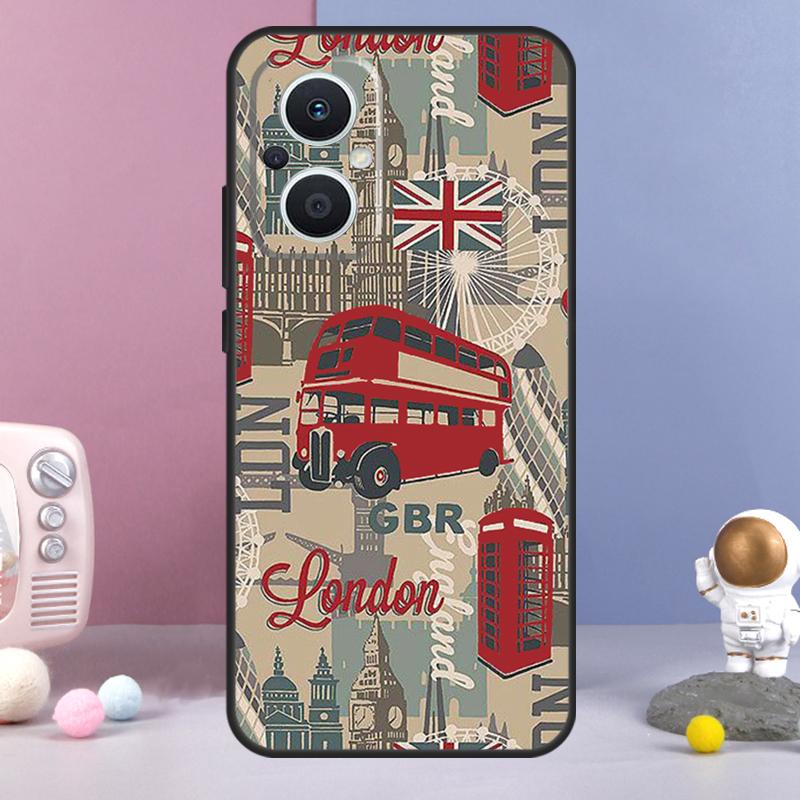 London Red Bus Big Ben Funda For OPPO Reno 12 F 11F 13F 14F 10 11 13 14 Pro 7 8 Lite OPPO Find X9 X6 X5 X8 Pro Case