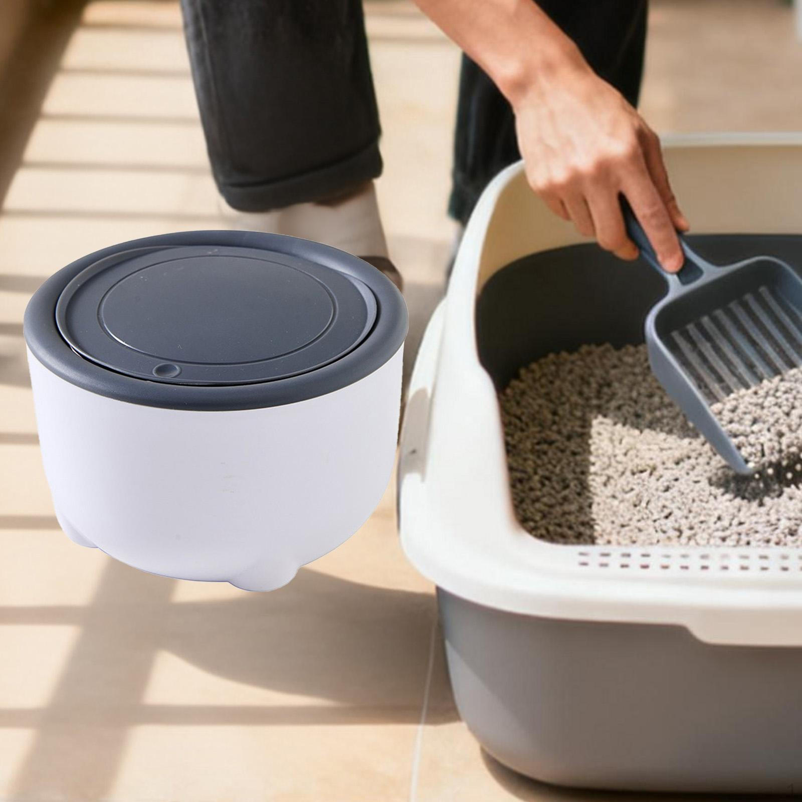 

Cat Litter Trash Poop Bin,Lightweight,Portable,Sturdy,Garbage Can with Press Type Lid Pet сірий колір