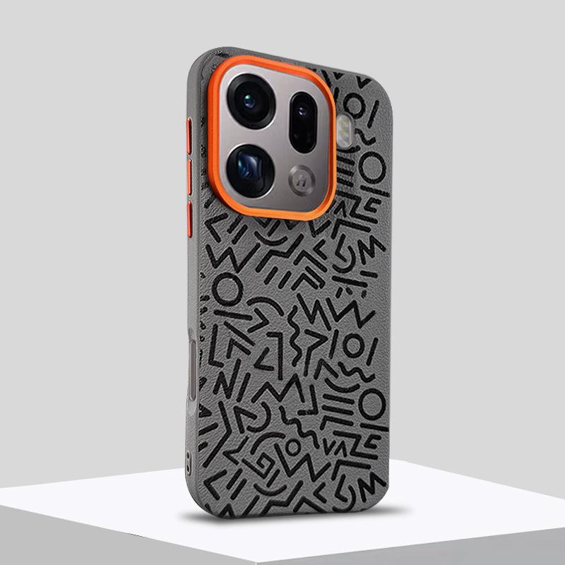 

Painted Graffiti Magnetic Suction Phone Case For Oppo Find X9 Pro FindX9 Plain Leather Cover with Metal Lens+Separate Buttons OPPO Find X9+