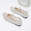 Fashion IPPEUM Mesh Ballet Flats Women Round Toe White Plus Size 43 Ballerinas Zapatos Mujer