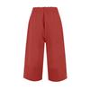 Women's Square Pocket Elastic Waist Cropped Pants Casual Cotton And Linen Pants