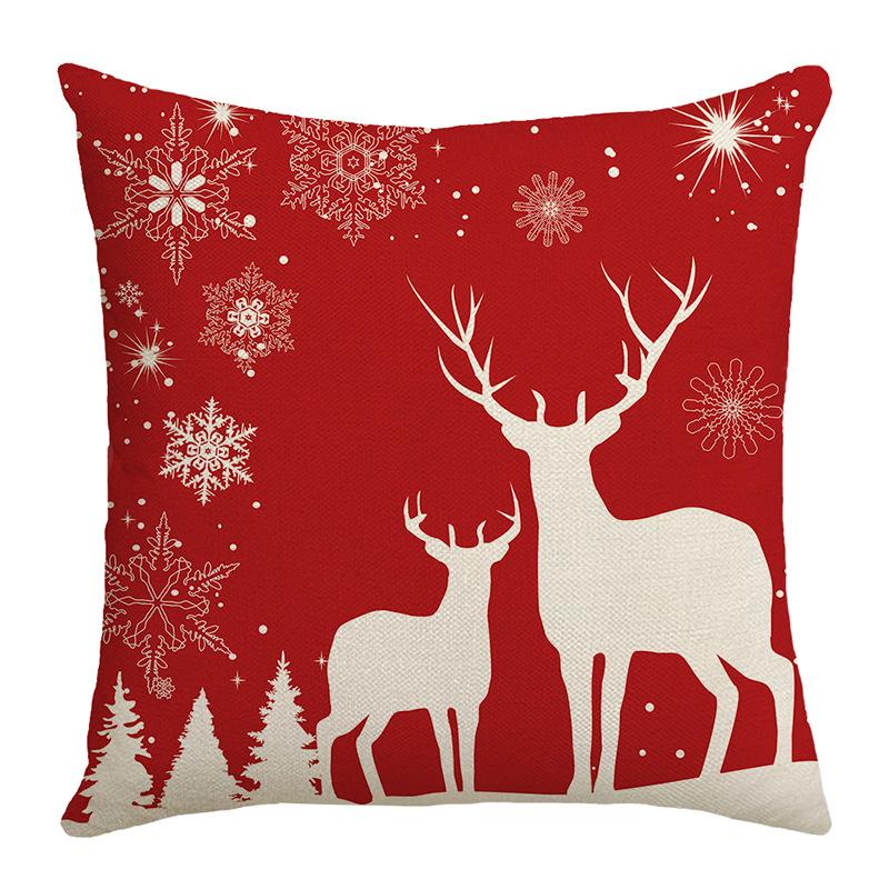 

Red Christmas Pillow Cover Linen Letter Print Home Sofa Pillow Cover Cushion Cover 45*45cm JYM479-16