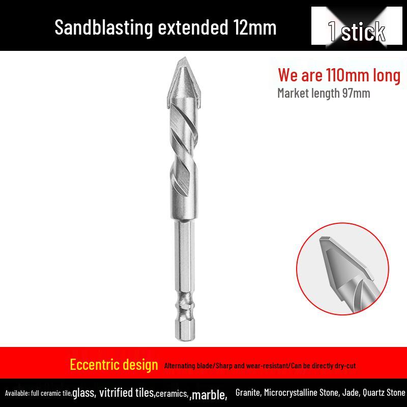 Eccentric Tilting Drill Bit for Marble and Concrete