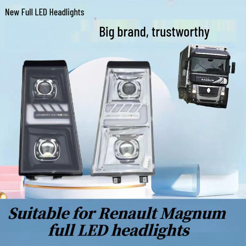 Modified Dual-Lens LED Headlight for Renault Trucks (Magnum, Premium, Kerax) Black Right
