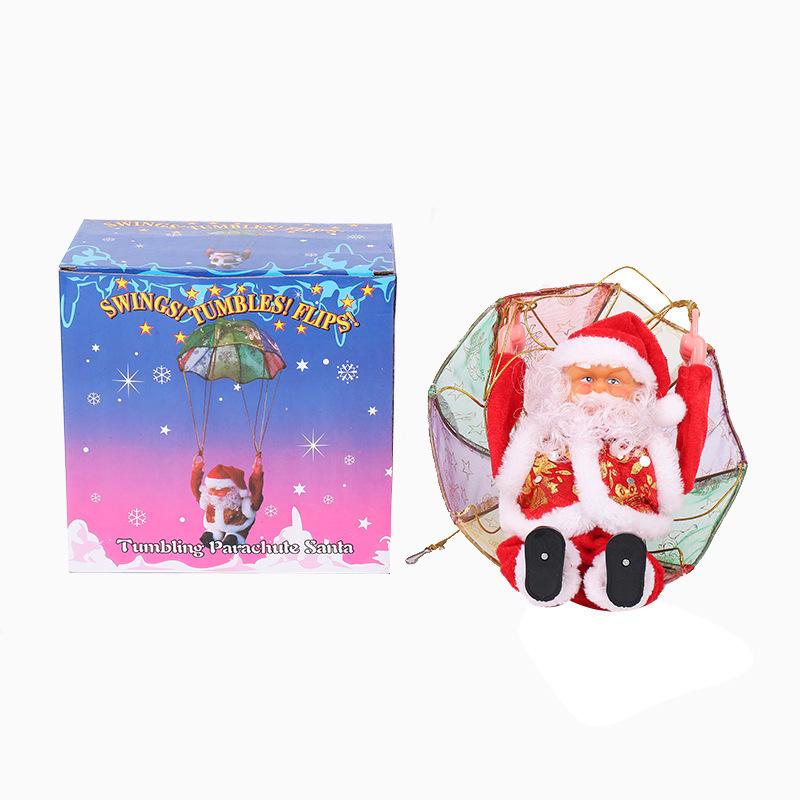 Electric Santa Claus Somersault Parachute Ornament with Music