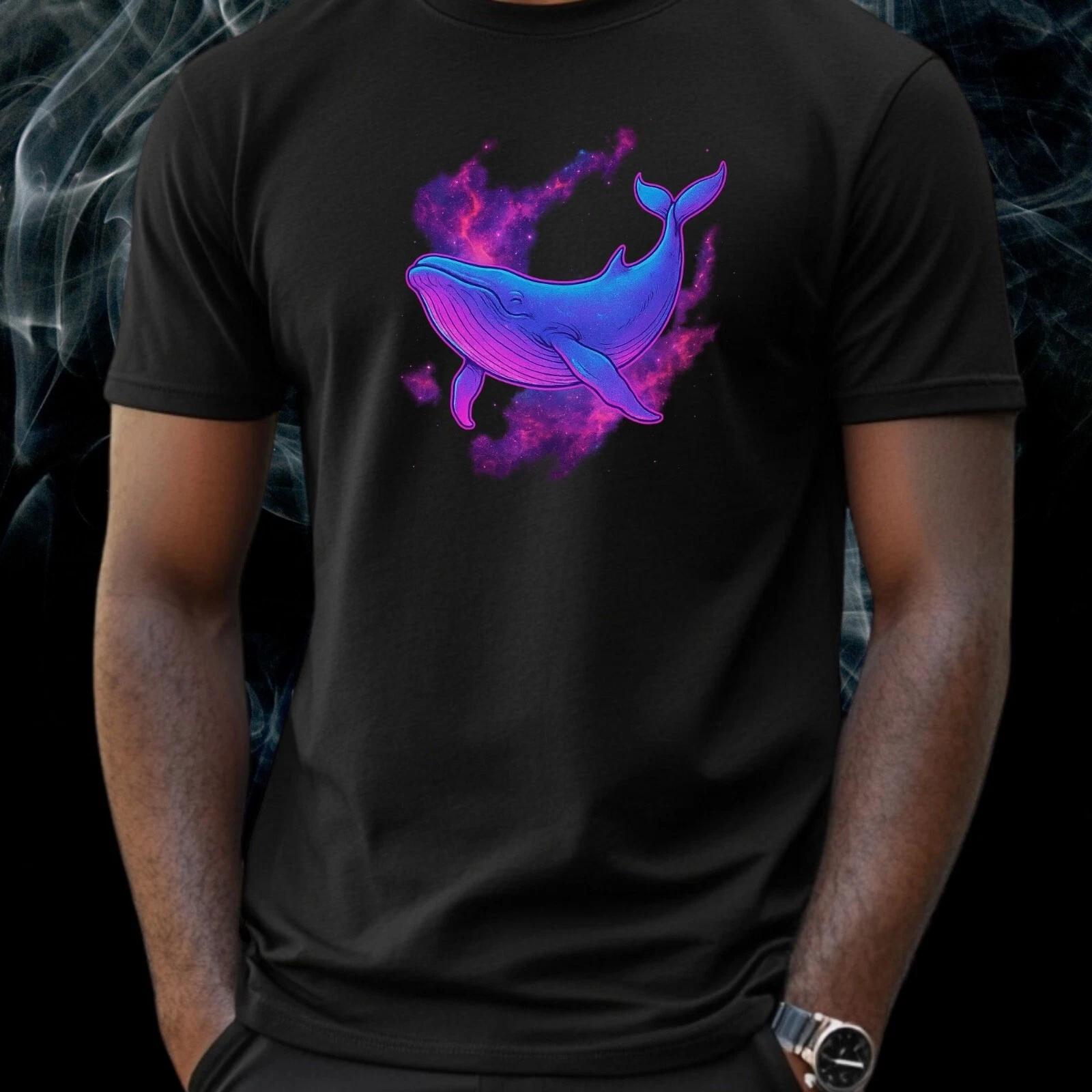 T-Shirt Herren Weltraum Wal Motiv Baumwolle Größe S bis 5XL XXXL