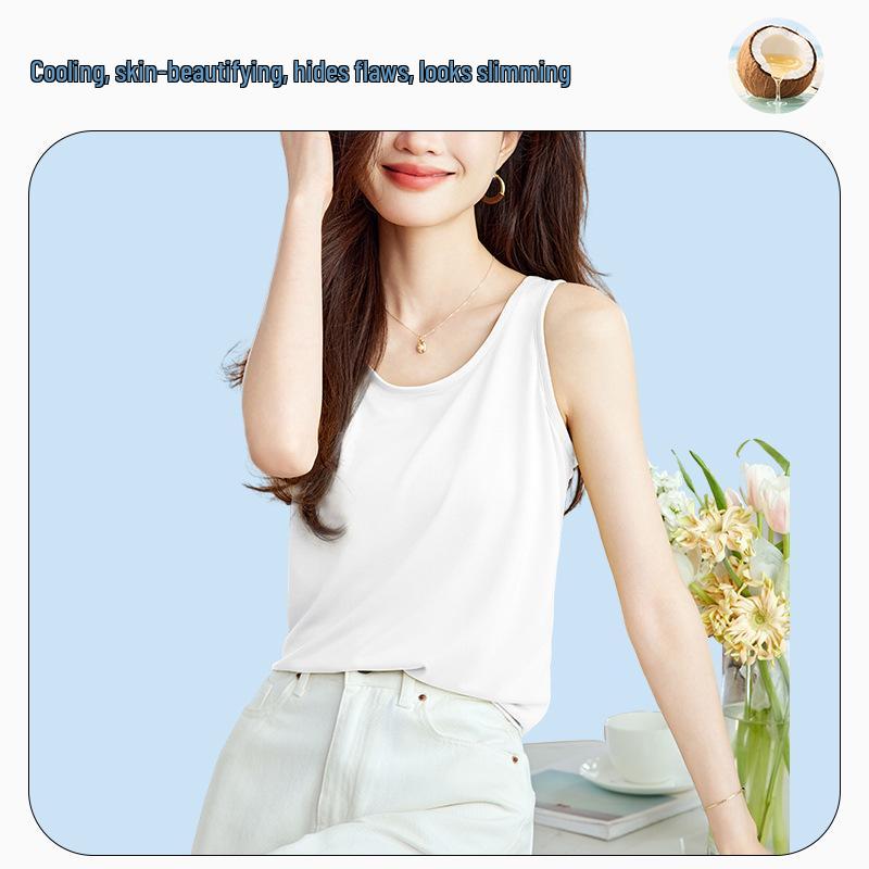 

Women s Slimming Camisole Vest with Tummy Coverage, Inner Layer and Side Bra Coverage - 2025 Summer Collection M