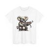 Unisex Erwachsenen T-Shirt Vintage Stil Koalabär Hält Maschinengewehr Kunst T-Shirt Tier