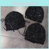 Fashion Sequined Knitted Hat With Bow And Letter Decorations For Casual Daily