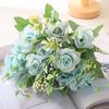 4 Pcs Artificial Rose Hydrangea Bouquet 26cm Silk Fake Flowers for Wedding Home Indoor Decoration