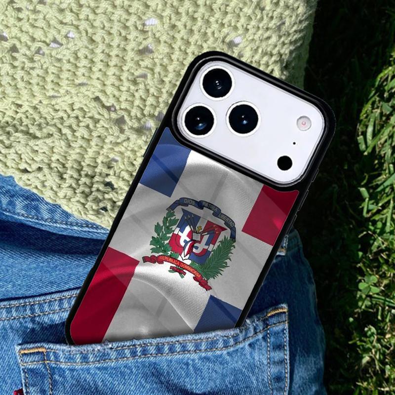 Dominican Vintage Republic Flag Soft Phone Case Cover Compatible with for IPhone 17air 16e 15 14 13 12 11Pro Max 17 Air