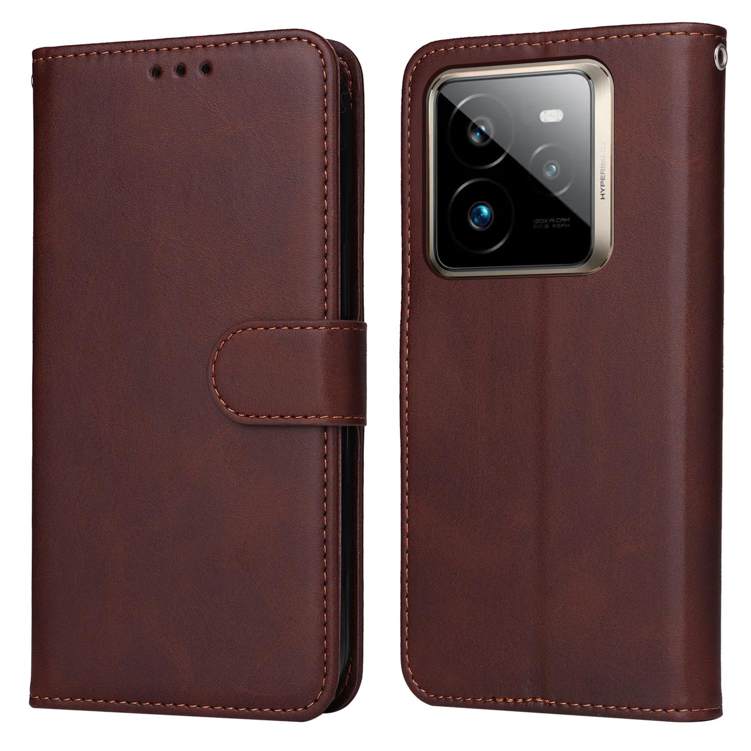 

Для Realme GT 7 Pro 5G Чехол Кошелек PU Кожаный Фолио Откидной Чехол для Телефона Brown